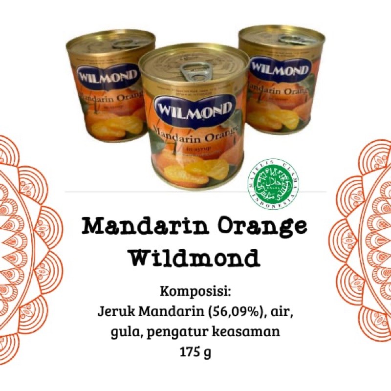 Wildmond Mandarin Orange 175gr | Jeruk mandarin kaleng | pie buah Agar-agar buah Kue Minuman