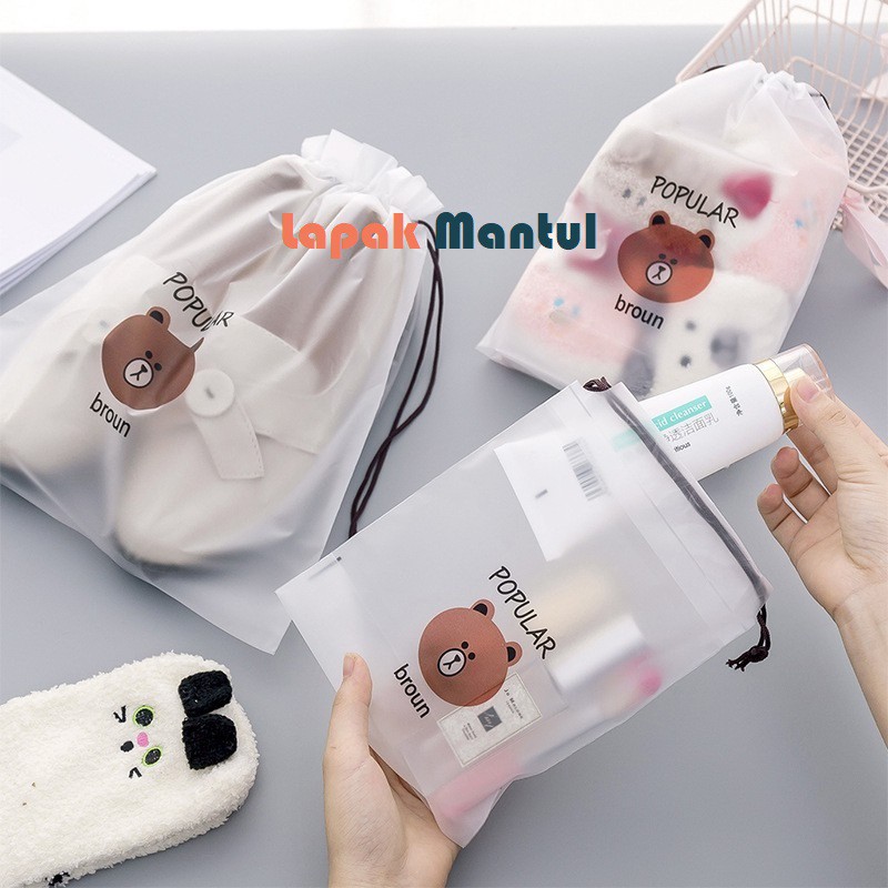 LM-0132 Travel Pouch Organizer Serbaguna - Tas Make Up Kosmetik Anti Air Impor