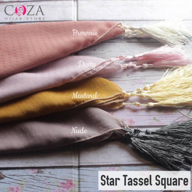 SEGIEMPAT COTTON STAR TASSEL SQUARE COZAHIJAB / Coza Batik