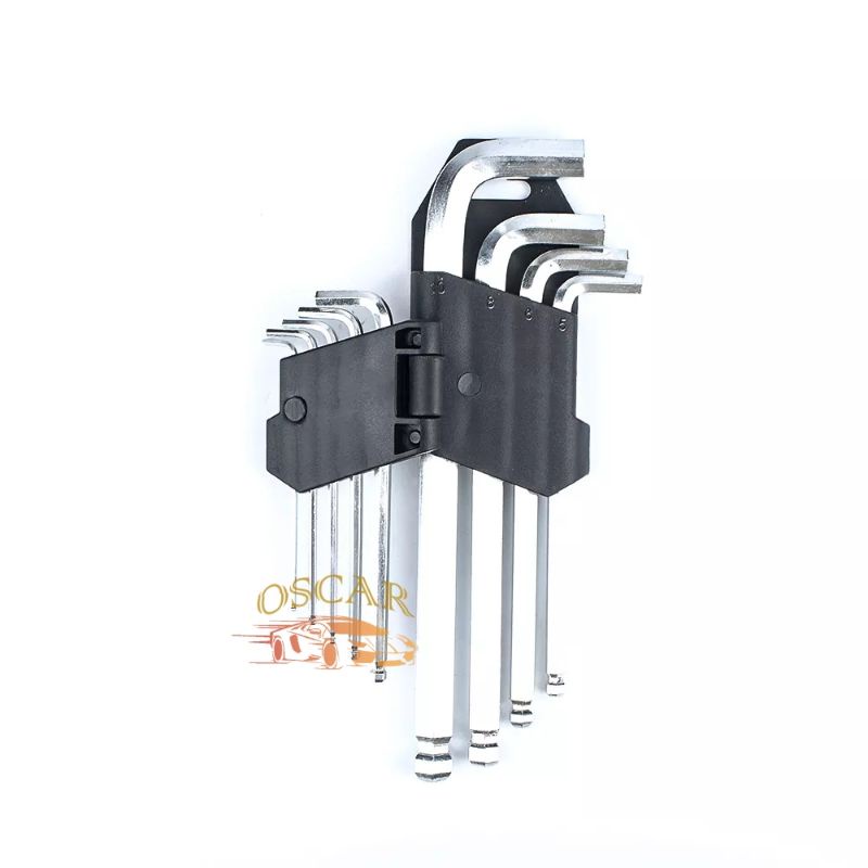 Kunci L Panjang Set 9 PCS Ujung Bulat Hex Key Wrench Huidi Tools Pas Ukuran 1,5 2 3 4 5 6 8 10 mm