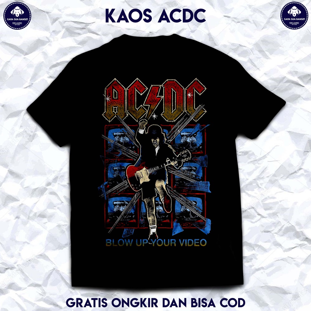 ACDC Kaos Distro. ACDC Kaos Pria dan Wanita. Kaos Musik Band Rock ACDC.