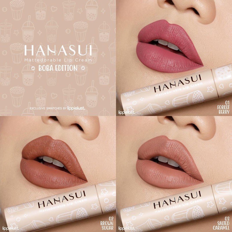 LT- [60GR] [ BOBA EDITION ] HANASUI MATTEDORABLE LIP CREAM / BOBA