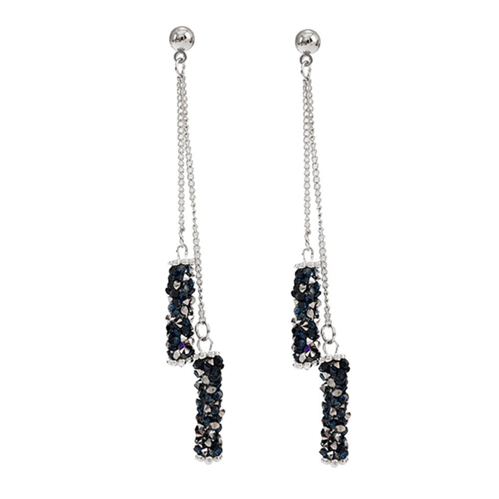 Hu Hu Hu Hu Hu Alat Bantu Pasang Kacamata♡ Anting Tusuk Gantung Bentuk Persegi Panjang Hias Berlian Imitasirumbai Gaya Mewah Untuk Wanita