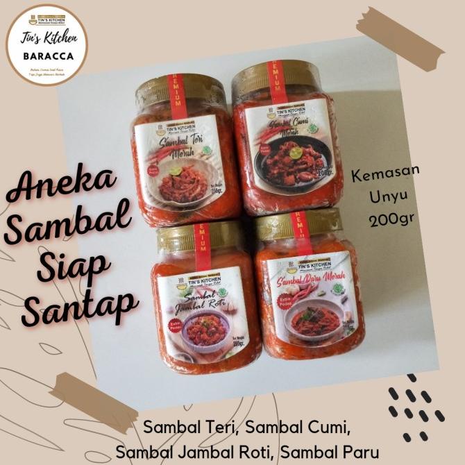 

Diskon Sambal Lezat Siap Santap Sambal Cumi, Teri, Paru dan Jambal Roti 200gr Diskon