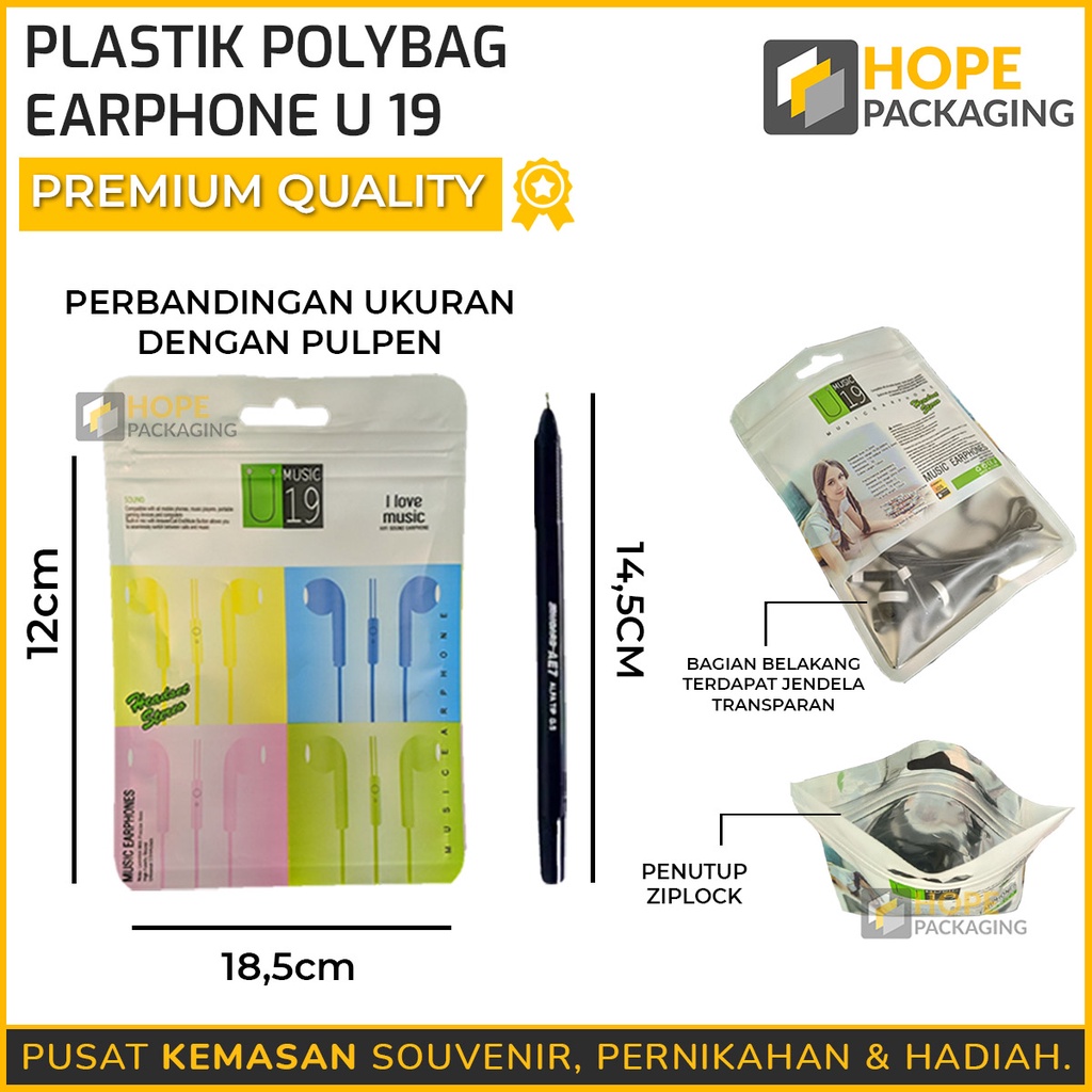

[Harga / 15 pcs] Packing Headset U-19 / Kemasan Plastik Macaroon Earphone Packing Headset