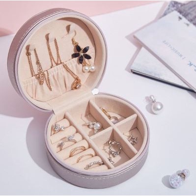 BULAT TEMPAT PERHIASAN Anting Kalung Cincin Box Travel(mini)