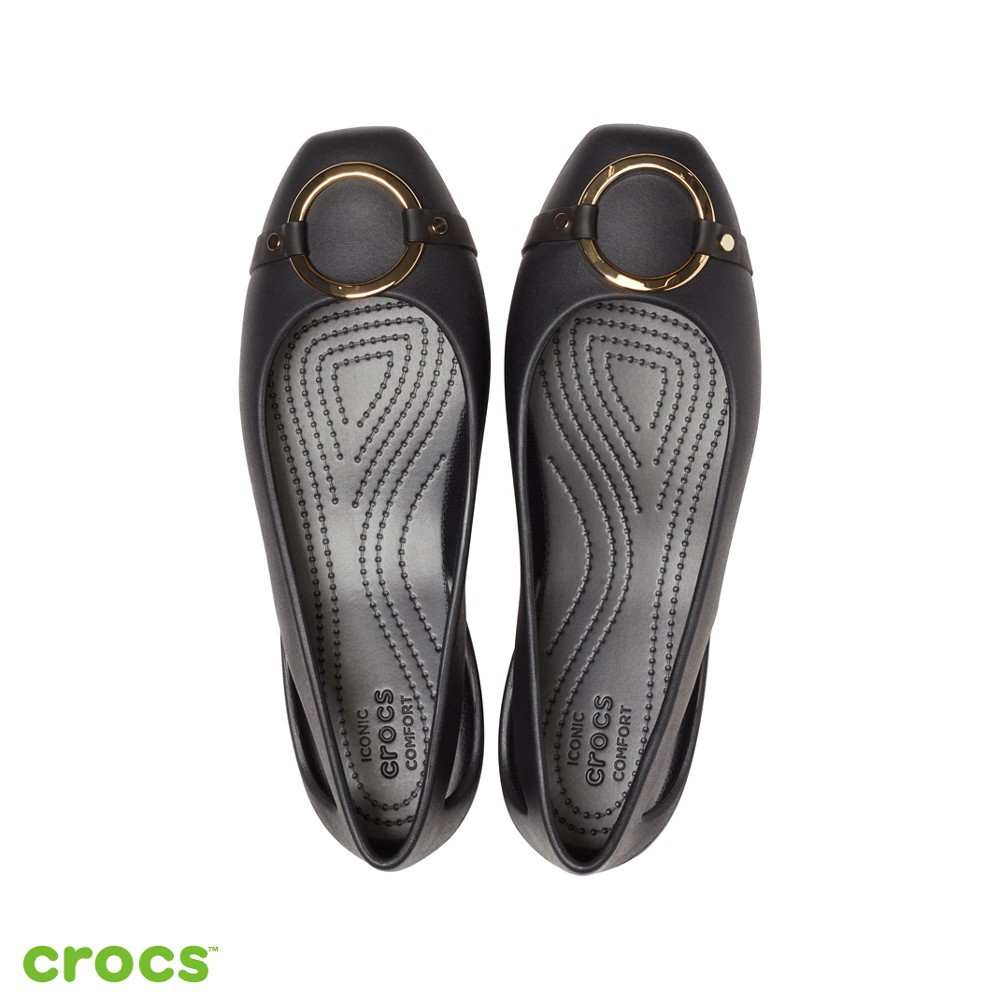 Crocs Women's SLOANE EMBELLISHED Flat - Gold/Black