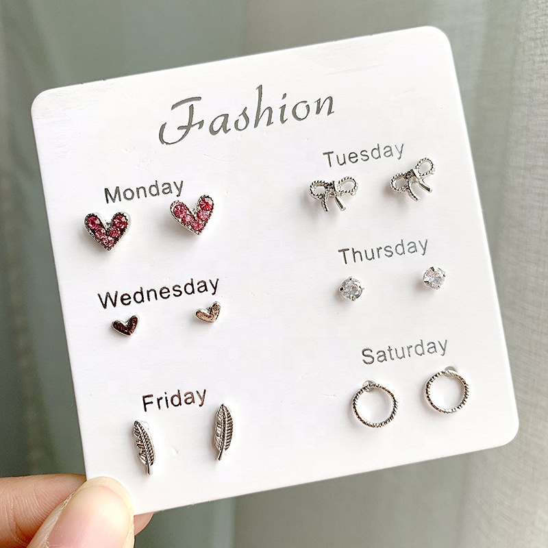 Anting Set 6 Pasang Anting Tusuk 6 in 1 Fashion Ala Korea Aksesoris Murah Dalika