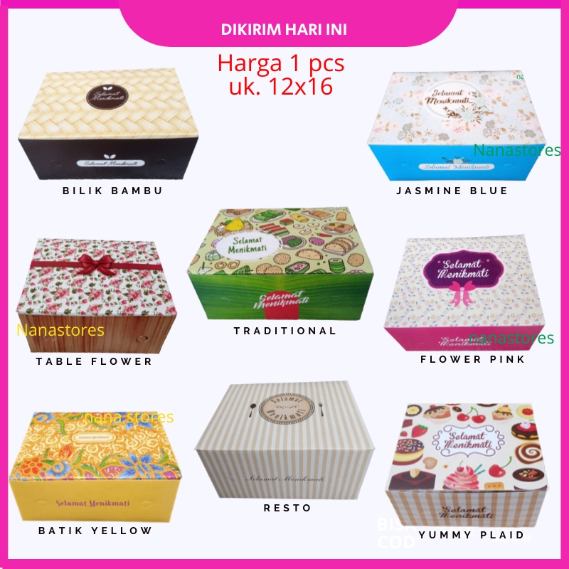 

1 Pcs Dus Kue Ukuran 12x16, Box Snack, Dus ulang tahun, Dus makanan, dus snack, dus kue basah