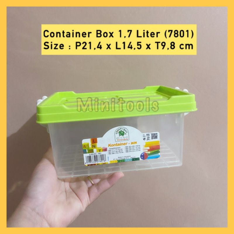 Container Box 1,7 Liter / Kotak Penyimpanan Serbaguna Masker Obat / Green Leaf 7801