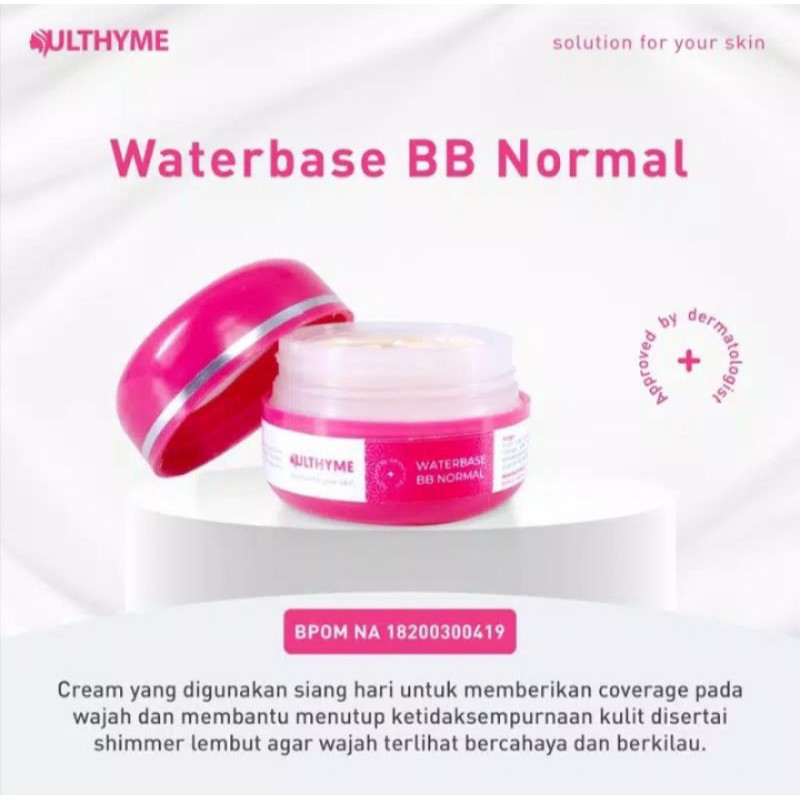 WATERBASE BB NORMAL ULTHYME SKINCARE BPOM CREAM WAJAH