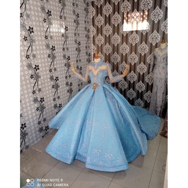 SALE READY Gaun pengantin EKOR PAyet Barbie Ballgown Petticoat Petikut  akad kebaya langsung konveksi