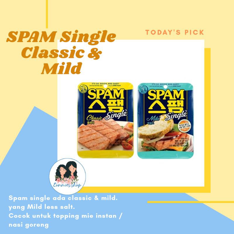 [READY STOCK]  SPAM CLASSIC & MILD KOREA Single 80gr | CLASSIC ORIGINAL | MILD LESS SALTY