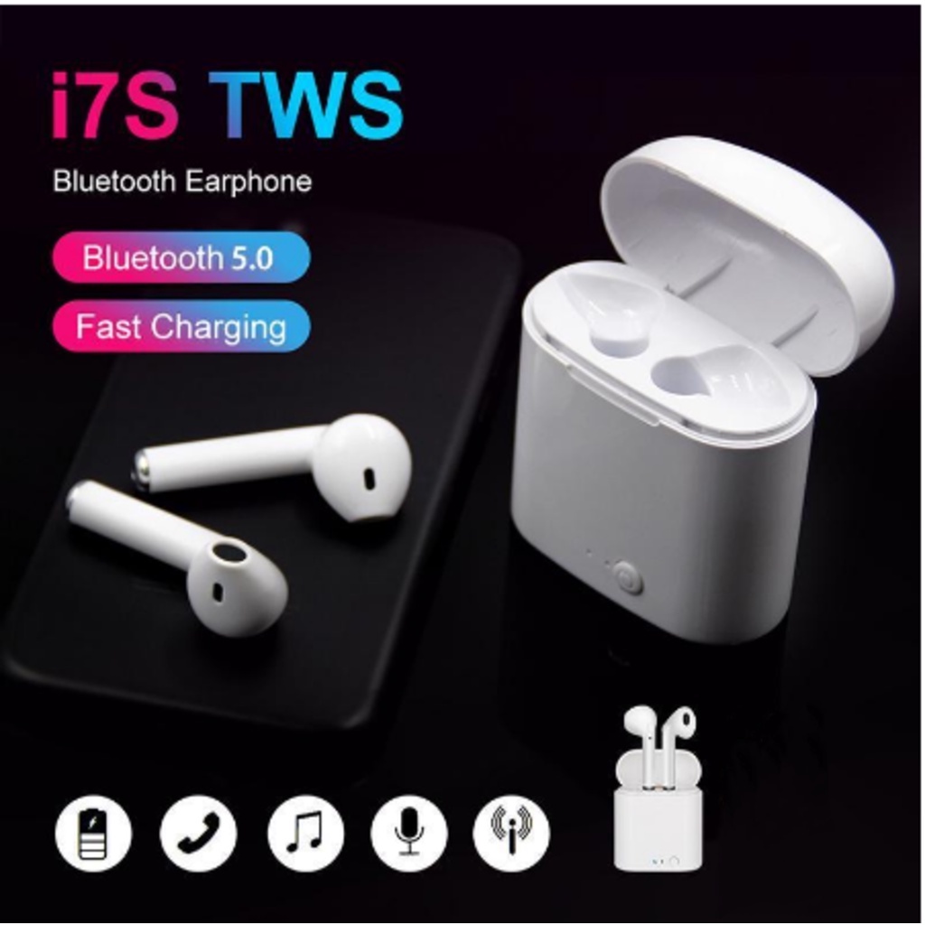 Blutooth headset Android I7S TWS Versi 5.0 Sport True Wireless Earphone