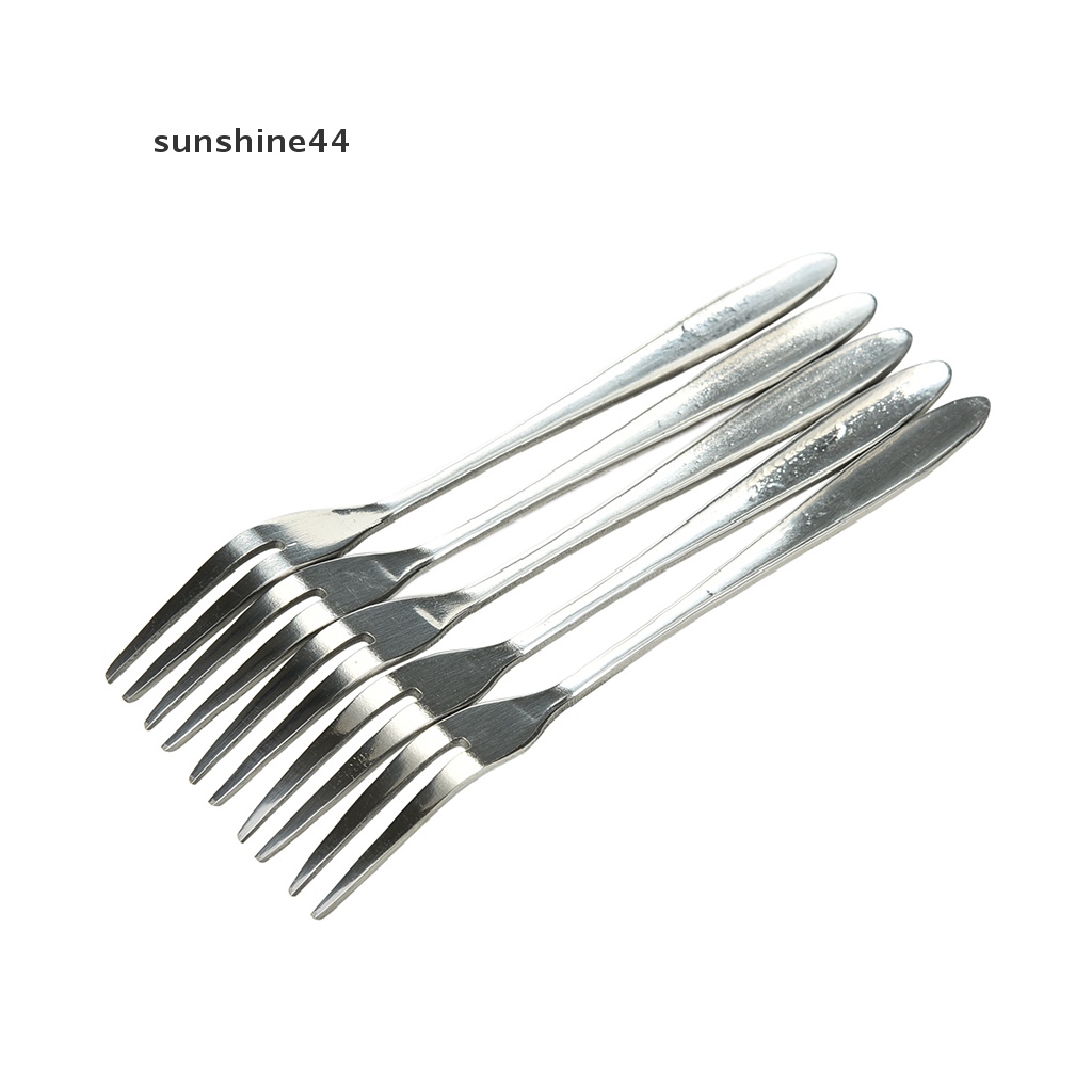 Sunshine 5Pcs Garpu Buah Dua Gigi Bahan Stainless Steel