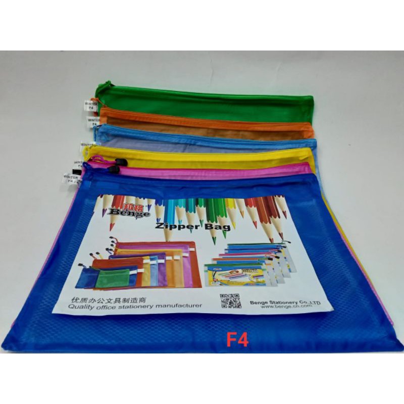 

Map transparan zipper resleting data document bag F4