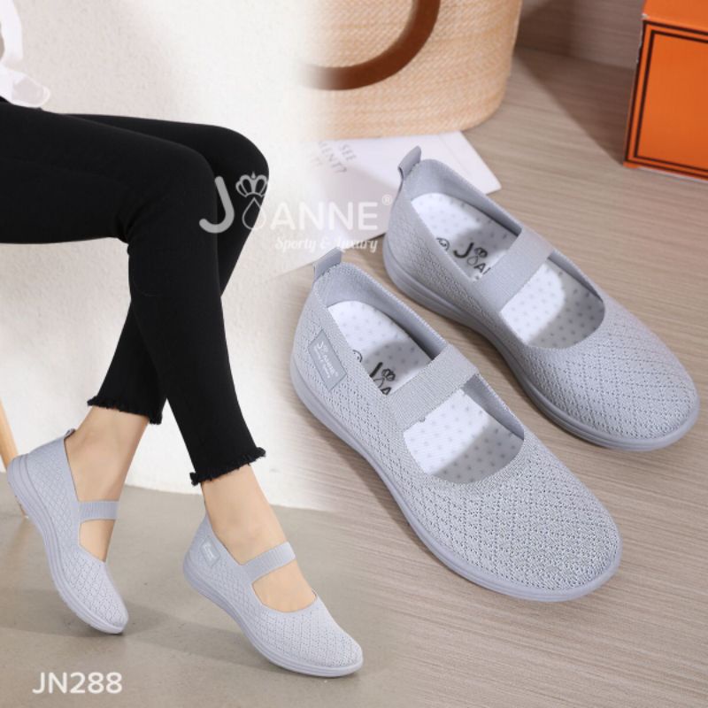 EXCLUSIVE [JOANNE] Sepatu Flyknit Flat Shoes Import JN288