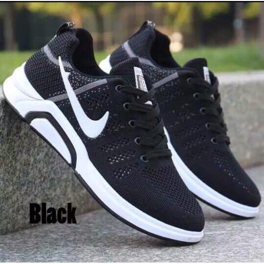 Sepatu Sneakers Pria Kasual / Sepatu Jogging Olahraga running / Sepatu pria Fashion Sekolah hitam kekinian cod