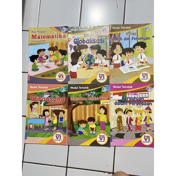 

Buku LKS tema 1-5 dan matematika kelas 6 semester 1 (6 buku)
