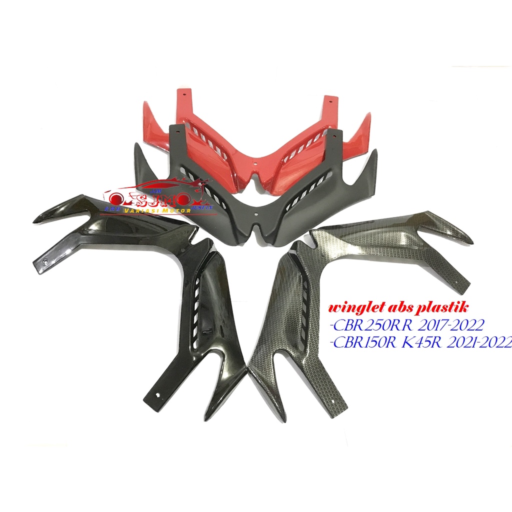 WINGLET KEVLAR KARBON FORGED CBR 250RR-CBR 150R K45R TAHUN 2021-2022 WINGLET HONDA CBR250RR- CBR150R NEW K45R 21-22 WINGLET KARBON KEVLAR FORGED BAHAN FIBER