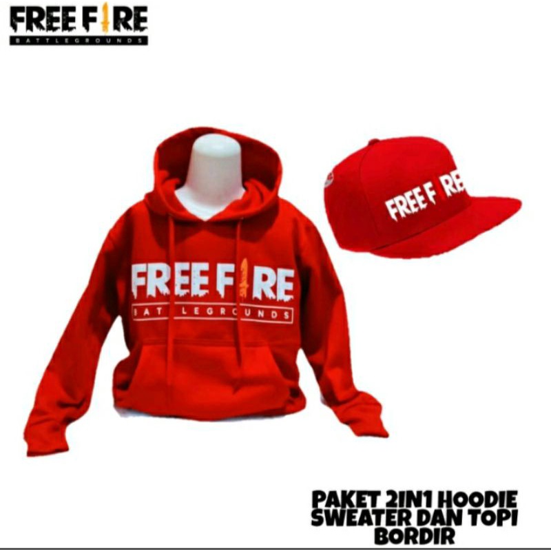 FREEFIRE Jaket Hoodie anak jaket switer hangat free topi/jam tangan digital