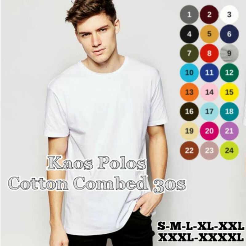 KAOS POLOS PERLUSIN COTTON COMBED 30S