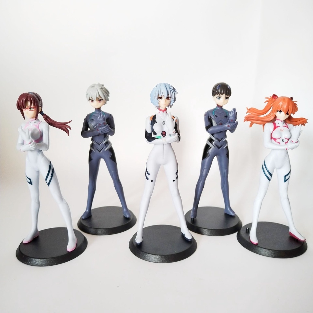 5pcs / Set Mainan Action Figure Ayanami Rei Ikari Shinji Neon Genesis Evangelion Bahan Pvc Ukuran 13Cm