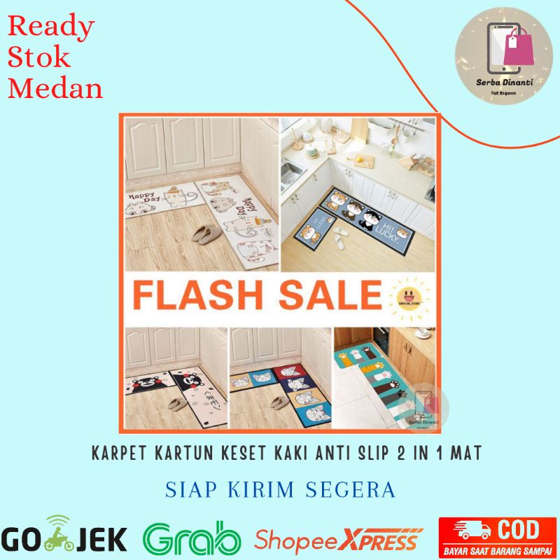karpet kartun  keset kaki anti slip 2 in 1 mat kamar Murah Medan