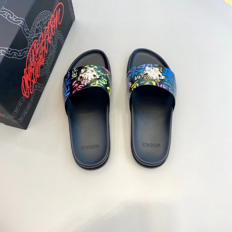 sandal pria vers4ce slide sendal flat selop cowok mirror slippers P1SHOES