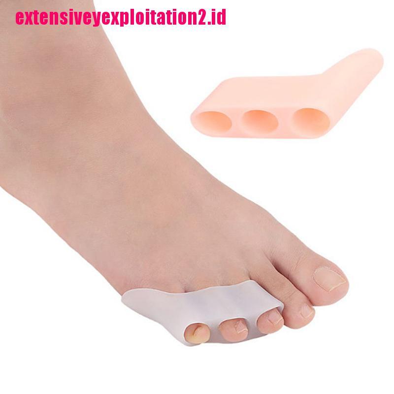 &lt; E2id &amp; &gt; Sepasang Alat Pemisah / Pelurus Jari Kaki hallux Valgus Bahan Silikon