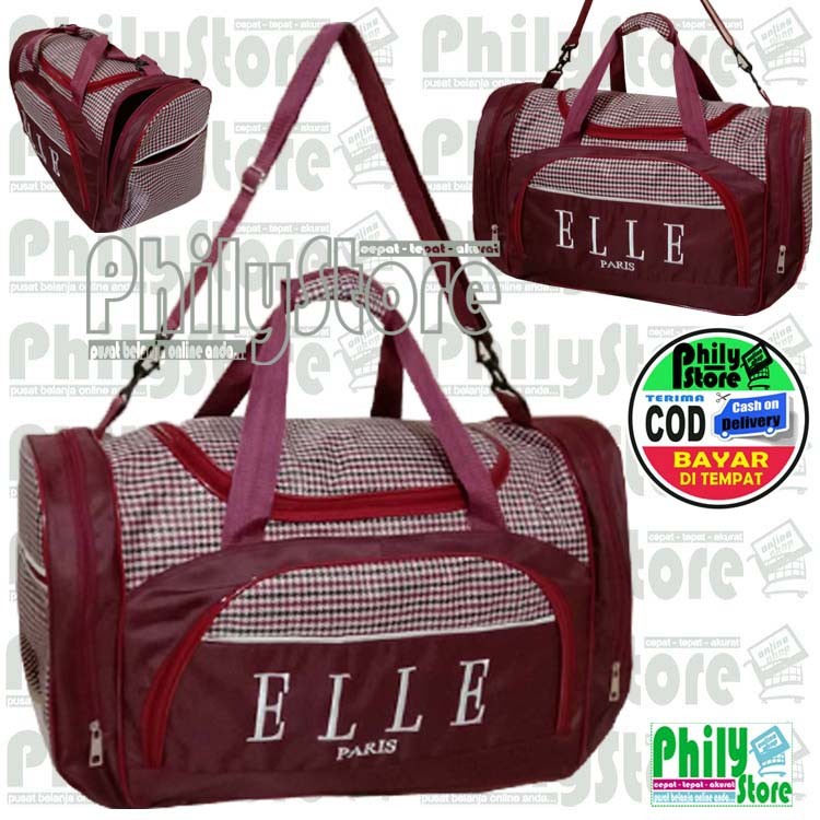 Tas pakaian travel bag Elle Jumbo tas pakaian buat mudik dan olahraga Tas Gym Travelbag Multifungsi