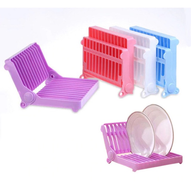 BARU !! RAK PIRING PLASTIK LIPAT PENGERING GELAS PORTABLE MUDAH DI BAWA DISHRACK DRYING