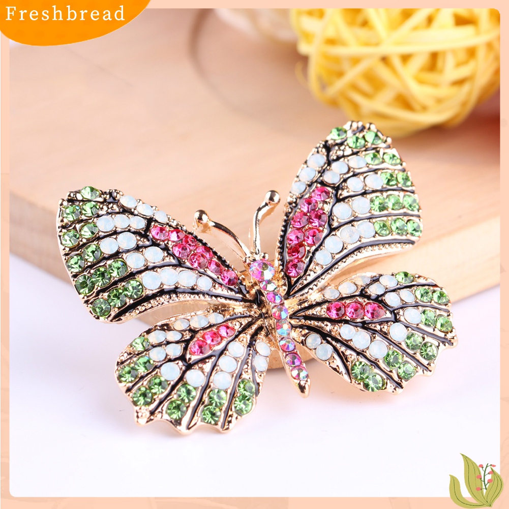 [ TERLARIS]Colorful Butterfly Rhinestone Brooch Pin Wedding Bridal Scarf Collar Jewelry