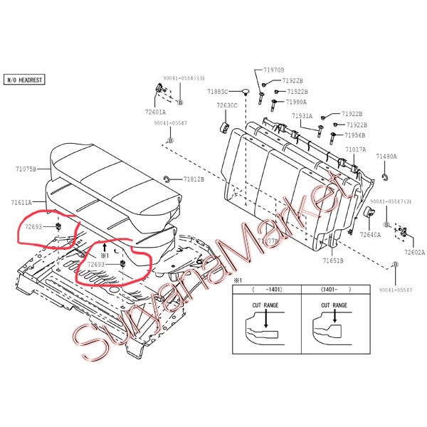 Kancing lock jok belakang Agya Ayla