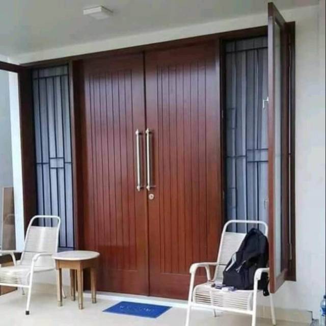 Pintu minimalis jati solid jati kering kupu tarung