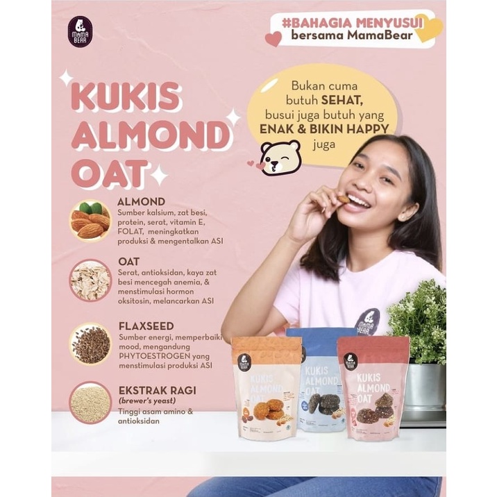 Mama Bear Kukis Almond Oat / Kukis Almond Oat MamaBear/ Kukis Pelancar ASI/ ASI Booster