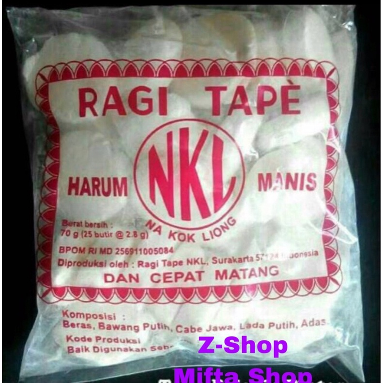 

Ragi Tape NKL 70gr (25butir)