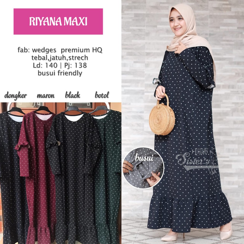 RIYANA MAXY DRESS ORI MOTIF POLKADOT