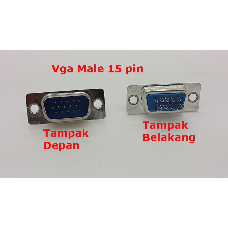 DB15 Male 15 pin ( VGA 3 Garis )