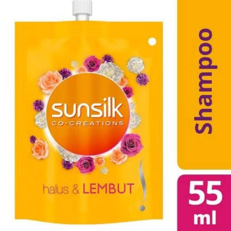 Sunsilk shampoo pouch hitam 55 ml / sunsilk shampoo soft and smooth 55 ml