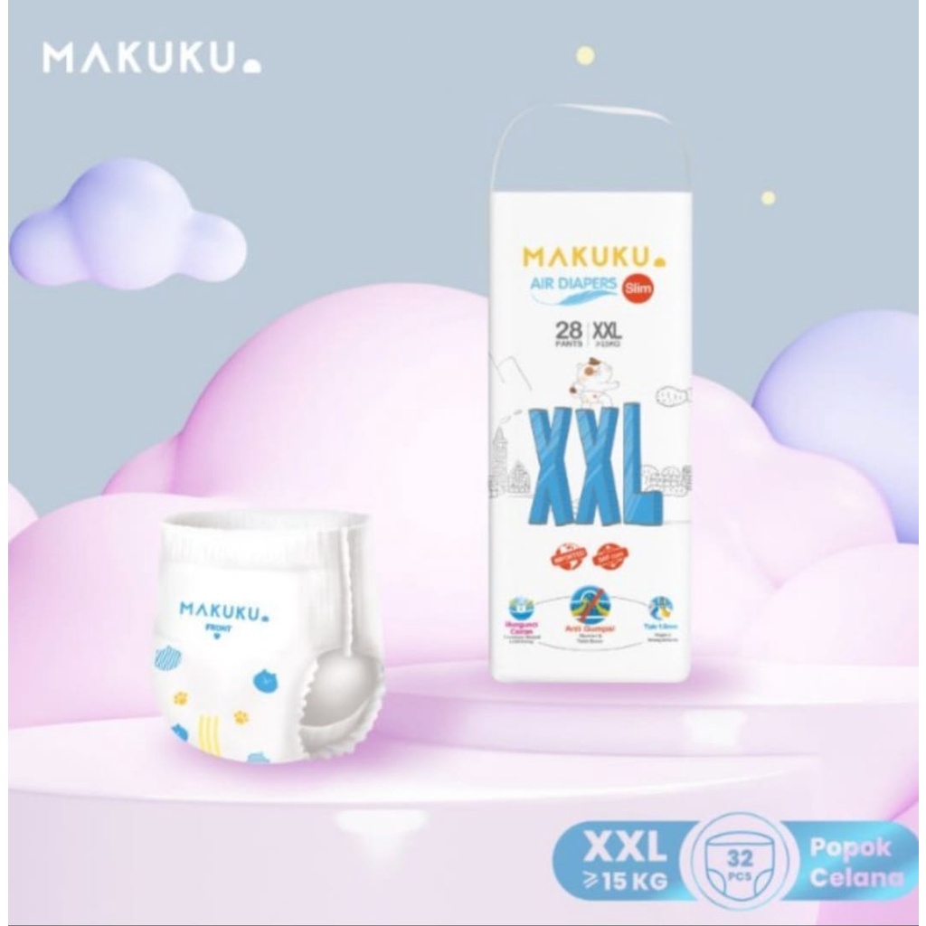 Makuku Air Diapers Pants Slim M32/L34/Xl32/Xxl28/ Toko Makmur Online