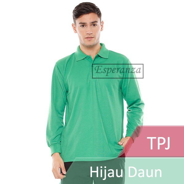 Kaos Polo Shirt Lengan Panjang Esperanza - TPJ Hijau Daun