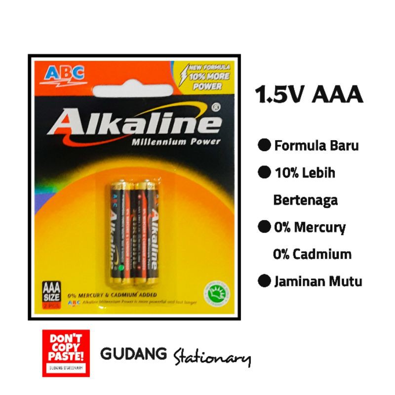 Baterai AAA ABC Alkaline [ isi 2 pcs ]