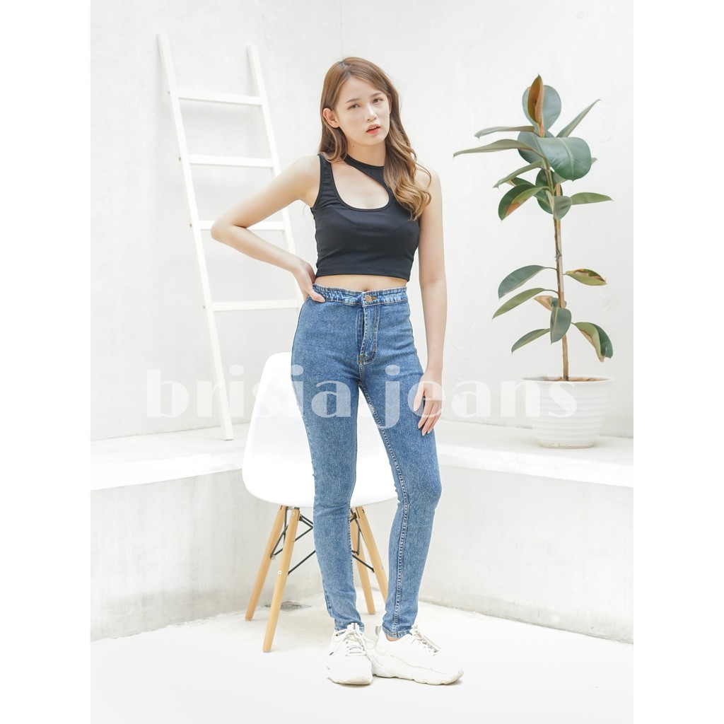 [SIZE 27-38] NAYEON Highwaist Jeans Skinny - Snow Wash 3 WARNA / Celana Jeans Highwaist