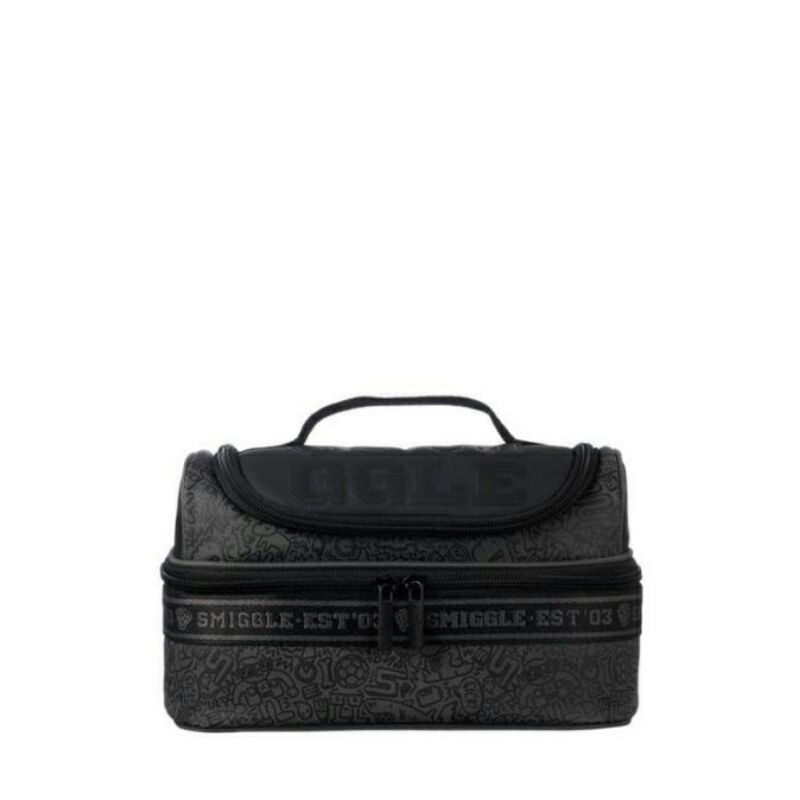 Smiggle Lunch Box Double Decker Smiggler Black Tempat Makan - Igl443788Blk