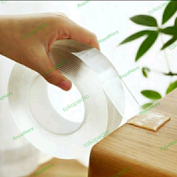 

Gaya Double Tape Nano Magic Bening 2Mm X 1M Super Kuat Doble Dobel Tip Hemat