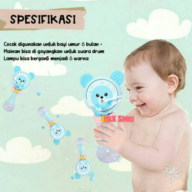 Mainan kerincingan teether bayi