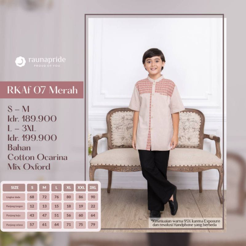 Sarimbit RAUNA 07 MERAH - Sarimbit Terbaru 2022 - Sarimbit Motif Kekinian