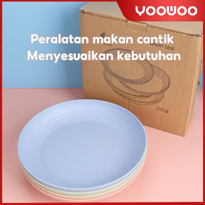 Piring serat gandum gaya Jepang /bahan eco-friendly / 20 、23 、25 cm Round Plate Piring Saji