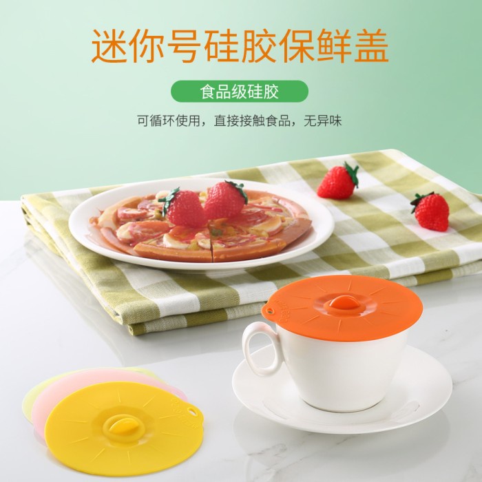 silicone tutup gelas / small round silicone cup lid / tutup gelas silicone elastis